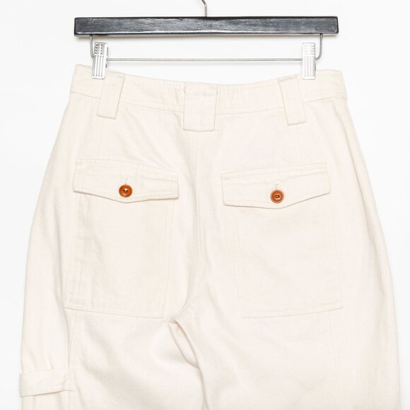 Alex Mill Phoebe Pant In Recycled Denim - Ivory White Painter - Size 2 / XS - Picture 5 of 14